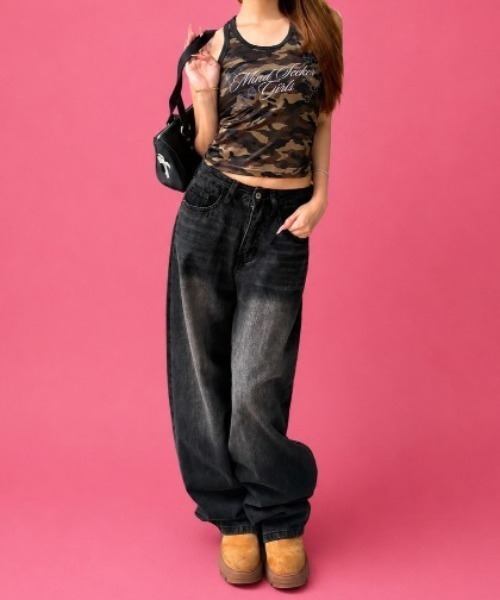 mindseeker girls(マインドシーカーガールズ)の「Butterfly Lettering Camo Tank Top / バタフライレタリング迷彩タンクトップ(タンクトップ・レディース・カモフラージュ・FREE)」の5枚目の写真