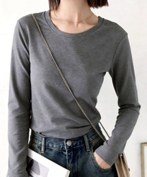 【SETUP7】もっちりシルクタッチクルーネック長袖Tシャツカットソー SPD