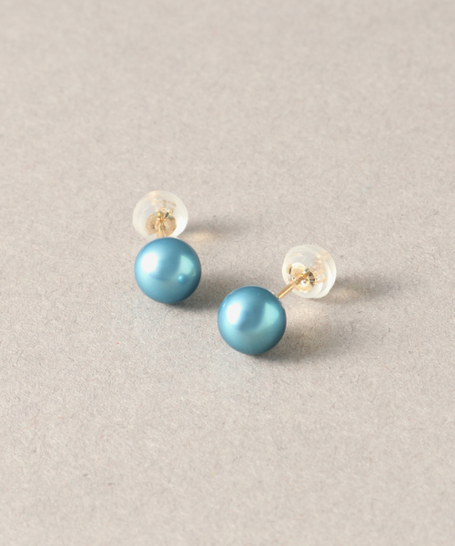 Lilas（リラ）の「インディゴパール1粒ピンピアス K10(両耳)（ピアス（両耳用）・レディース・ネイビー・FREE）」の8枚目の写真