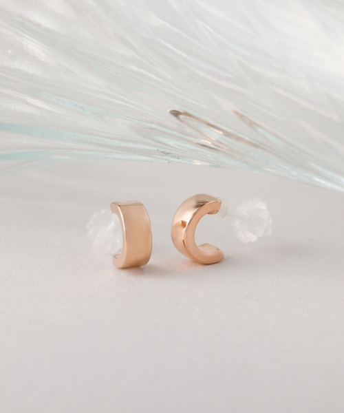 CALIN　STANDARD（カリンスタンダード）の「◆金属アレルギー対応◆◆made in japan◆【高品質ポスト】　ワイドプレーン　ジルコニアセラミックポストピアス（ピアス（両耳用）・レディース・ゴールド/シルバー/ピンクゴールド・FREE）」の3枚目の写真