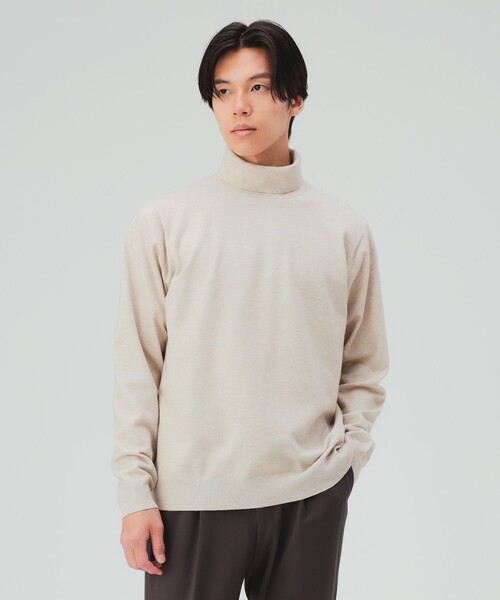 BEAMS HEART(ビームスハート)の「タートルネック ニット(ニット/セーター・メンズ・ナチュラル/ブラック・X-LARGE/LARGE/MEDIUM/SMALL)」の3枚目の写真