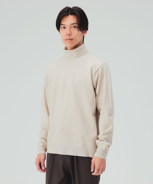 BEAMS HEART(ビームスハート)の「タートルネック ニット(ニット/セーター・メンズ・ナチュラル/ブラック・X-LARGE/LARGE/MEDIUM/SMALL)」の4枚目の写真