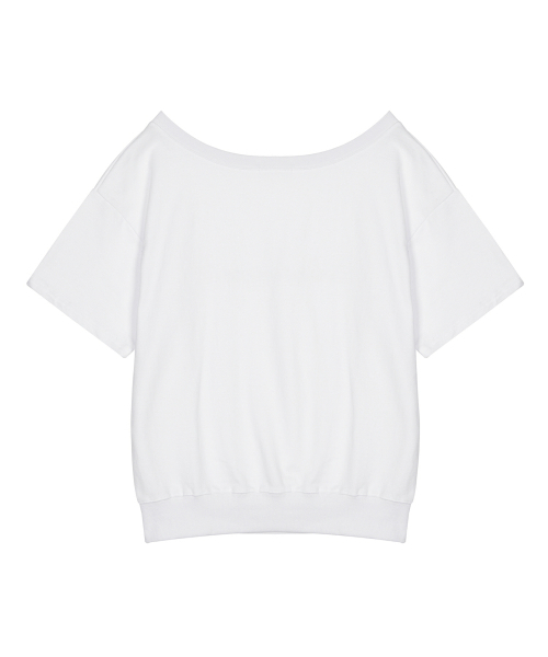 NICK&NICOLE(ニックアンドニコール)の「OFF SHOULDER LETTERING SWEAT TOP_WHITE(Tシャツ/カットソー・レディース・その他・FREE)」の5枚目の写真