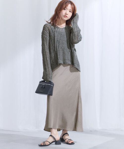 COHINA(コヒナ)の「2wayテープヤーンパターンニット 【低身長・小柄女性】(ニット/セーター・レディース・アイボリー/ベージュ/グレー・ONE SIZE)」の8枚目の写真