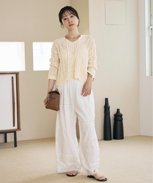 COHINA(コヒナ)の「2wayテープヤーンパターンニット 【低身長・小柄女性】(ニット/セーター・レディース・アイボリー/ベージュ・ONE SIZE)」の9枚目の写真