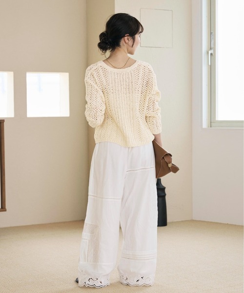 COHINA(コヒナ)の「2wayテープヤーンパターンニット 【低身長・小柄女性】(ニット/セーター・レディース・アイボリー/ベージュ・ONE SIZE)」の11枚目の写真