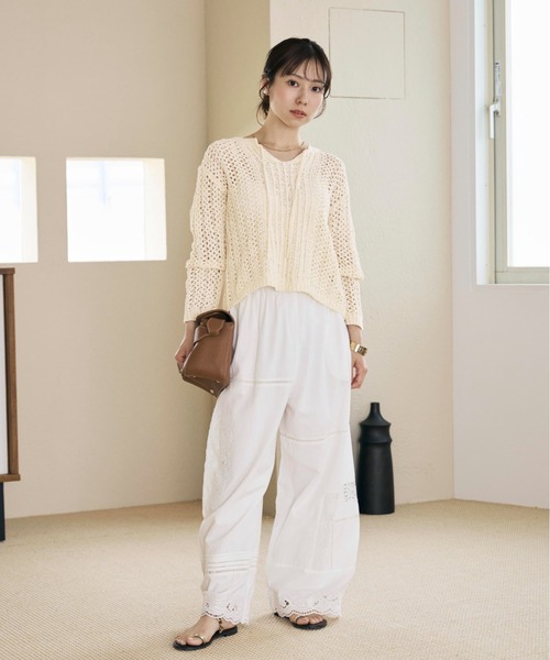 COHINA(コヒナ)の「2wayテープヤーンパターンニット 【低身長・小柄女性】(ニット/セーター・レディース・アイボリー/ベージュ・ONE SIZE)」の8枚目の写真