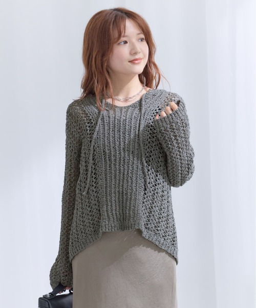 COHINA(コヒナ)の「2wayテープヤーンパターンニット 【低身長・小柄女性】(ニット/セーター・レディース・アイボリー/ベージュ・ONE SIZE)」の12枚目の写真