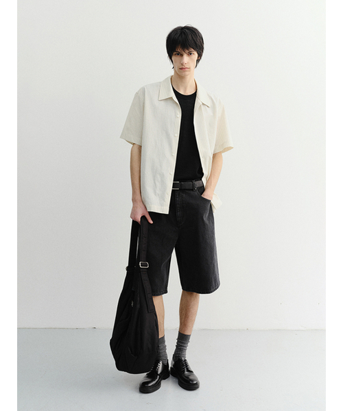 DUNST FOR MEN(ダンストフォーメン)の「HOLIDAY STRIPED SHIRT_UNISEX_UDSH6B123_CREAM STRIPE(シャツ/ブラウス・メンズ・クリーム・X-SMALL/SMALL/MEDIUM/LARGE/X-LARGE)」の2枚目の写真