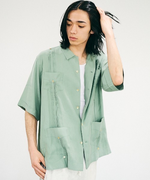 68&brothers(シックスティエイトアンドブラザーズ)の「SUNNY SPORTS / CUBAN SHIRT(シャツ/ブラウス・メンズ・ブラック/ベージュ/グリーン・LARGE/MEDIUM)」の8枚目の写真