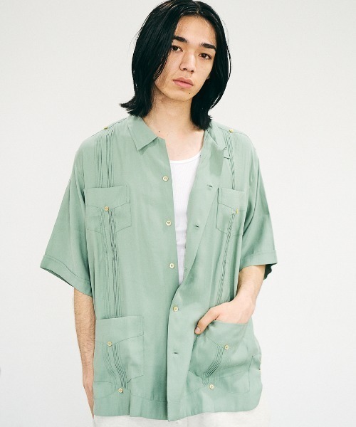 68&brothers(シックスティエイトアンドブラザーズ)の「SUNNY SPORTS / CUBAN SHIRT(シャツ/ブラウス・メンズ・ブラック/ベージュ/グリーン・LARGE/MEDIUM)」の9枚目の写真
