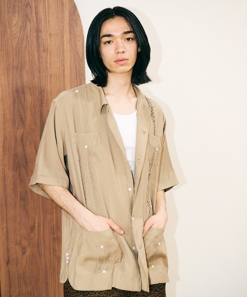 68&brothers(シックスティエイトアンドブラザーズ)の「SUNNY SPORTS / CUBAN SHIRT(シャツ/ブラウス・メンズ・ブラック/ベージュ/グリーン・LARGE/MEDIUM)」の6枚目の写真