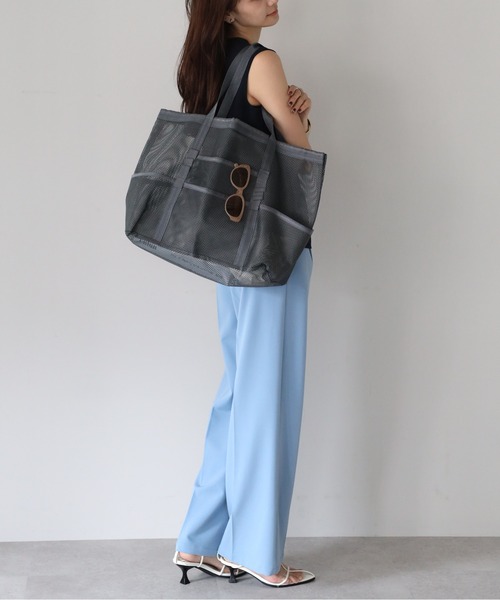 &MARKS(アンドマークス)の「N33 【大容量・軽量】 メッシュトートバッグ エコバッグ プールバッグ ジムバッグ ビーチバッグ 多収納(トートバッグ・レディース・オフホワイト/グレー/カーキ/ブラック・FREE)」の20枚目の写真