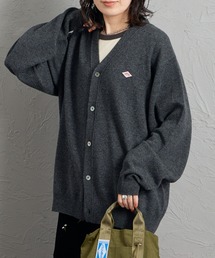 DANTON/ダントン] ワンポイントロゴ クルーネックニットカーディガン