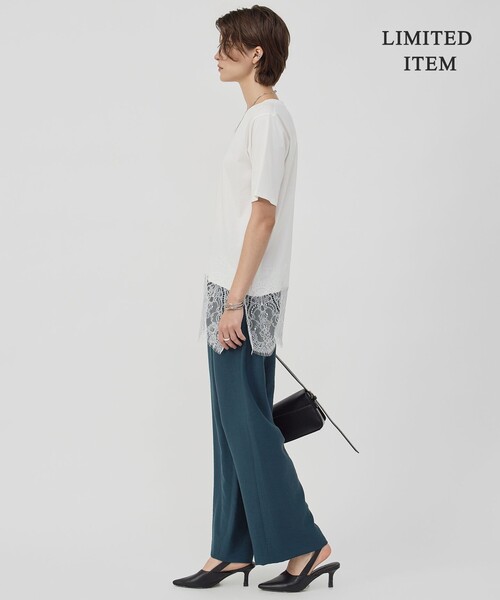 ICB（アイシービー）の「レースレイヤードコンビ Tシャツ（Tシャツ/カットソー・レディース・アイボリー系・X-SMALL/SMALL/MEDIUM）」の5枚目の写真