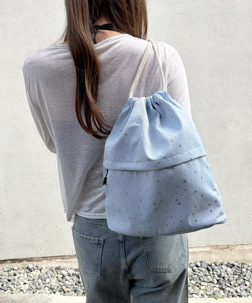 frunco（フランコ）の「【ZOZOTOWN限定】星柄ナップザック（バックパック/リュック・レディース・ホワイト/ブラック/ブルー・FREE）」の3枚目の写真
