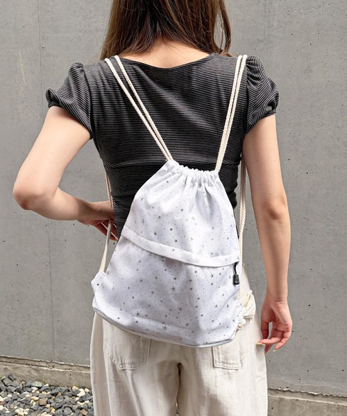 frunco（フランコ）の「【ZOZOTOWN限定】星柄ナップザック（バックパック/リュック・レディース・ホワイト/ブラック/ブルー・FREE）」の4枚目の写真