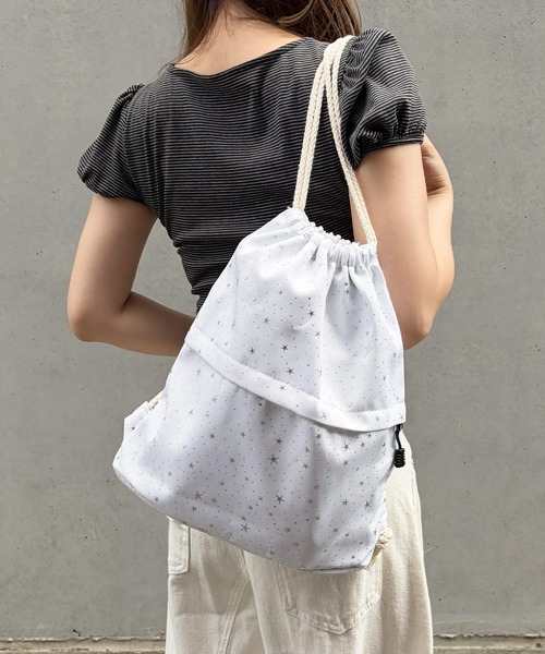 frunco（フランコ）の「【ZOZOTOWN限定】星柄ナップザック（バックパック/リュック・レディース・ホワイト/ブラック/ブルー・FREE）」の5枚目の写真