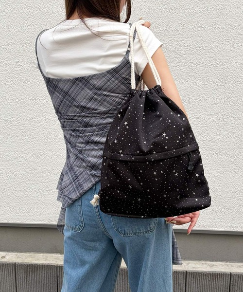 frunco（フランコ）の「【ZOZOTOWN限定】星柄ナップザック（バックパック/リュック・レディース・ホワイト/ブラック/ブルー・FREE）」の7枚目の写真