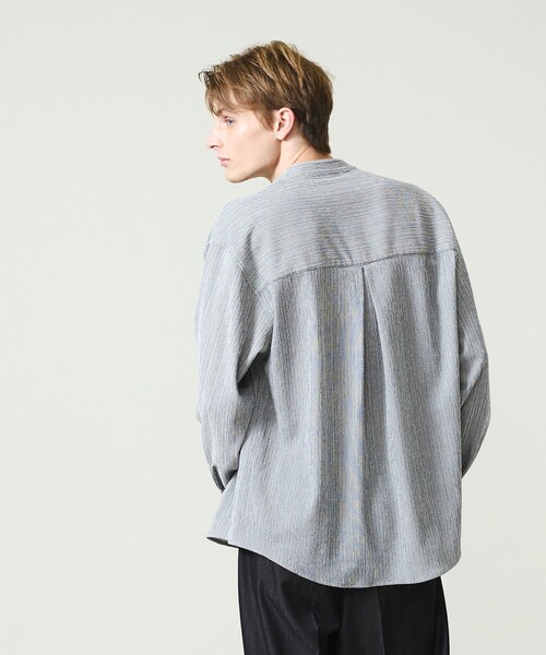 ABAHOUSE(アバハウス)の「プリーツ ストライプ バンドカラーシャツ / 楊柳 ストレッチ(シャツ/ブラウス・メンズ・ブラック/ブラウン/グレー/ホワイト・44/46/48)」の16枚目の写真