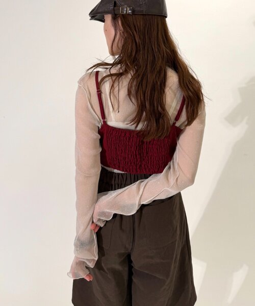 w closet(ダブルクローゼット)の「リボンビスチェキャミ(シャツ/ブラウス・レディース・グリーン/ネイビー/レッド・FREE)」の18枚目の写真