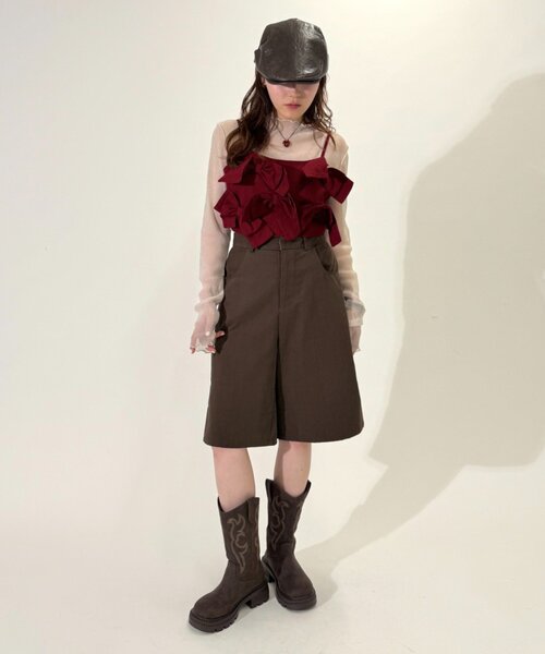 w closet(ダブルクローゼット)の「リボンビスチェキャミ(シャツ/ブラウス・レディース・グリーン/ネイビー/レッド・FREE)」の19枚目の写真