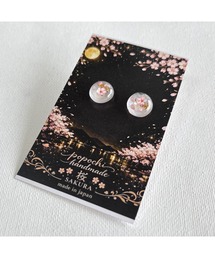 【popochi】和風 桜 レジン ピアス｜アクセサリー 着物 浴衣 和装 成人式 卒業式 ピンク ゴールド クリア(MA)