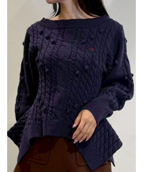 LAGUNAMOON(ラグナムーン)の「【POLO BCSコラボ】ケーブルペプラムニットプルオーバー(ニット/セーター・レディース・ピンク/ネイビー/アイボリー・FREE)」の11枚目の写真