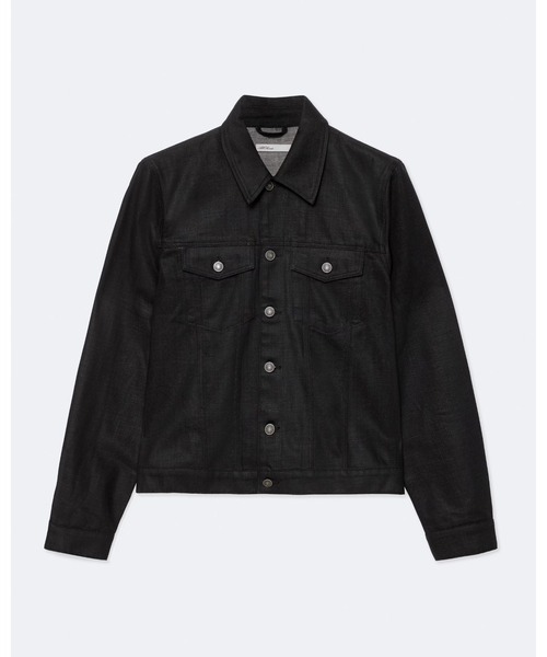 ALLSAINTS(オールセインツ)の「FITTED WAXED DENIM TRUCKER JACKET | FITTED ワックス デニム トラッカー ジャケット(デニムジャケット・メンズ・ブラック系その他・L/M/S/XS)」の9枚目の写真