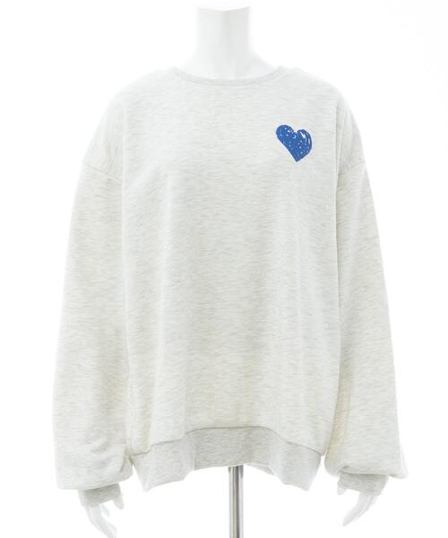 INGNI（イング）の「バックハートラメスウェットトップス（Tシャツ/カットソー・レディース・ベージュ系その他4/ブラック×ホワイト/ベージュ系その他3/ワイン系2・M）」の5枚目の写真