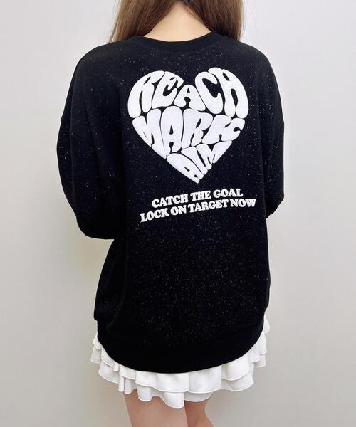 INGNI（イング）の「バックハートラメスウェットトップス（Tシャツ/カットソー・レディース・ベージュ系その他4/ブラック×ホワイト/ベージュ系その他3/ワイン系2・M）」の9枚目の写真