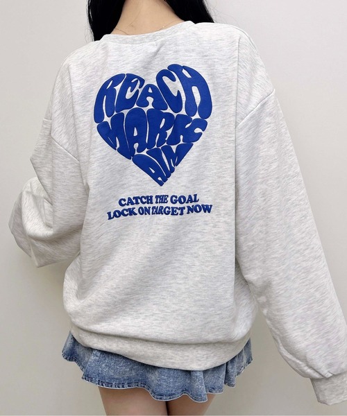 INGNI（イング）の「バックハートラメスウェットトップス（Tシャツ/カットソー・レディース・ベージュ系その他4/ブラック×ホワイト/ベージュ系その他3/ワイン系2・M）」の2枚目の写真