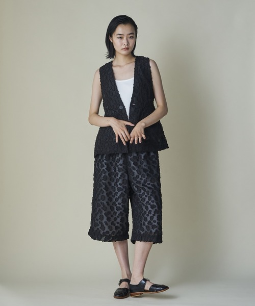 mintdesigns(ミントデザインズ)の「Floral Jacquard Volume Pants(その他パンツ・レディース・ブラック/ホワイト・ONESIZE)」の6枚目の写真