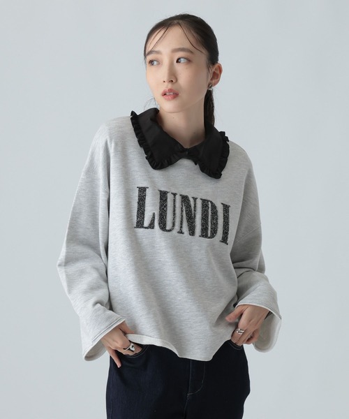 LEPSIM(レプシィム)の「裏毛ラメ相良刺繍プルオーバー 1082140(スウェット・レディース・レッド/ネイビー/チャコールグレー/杢グレー・FREE)」の1枚目の写真