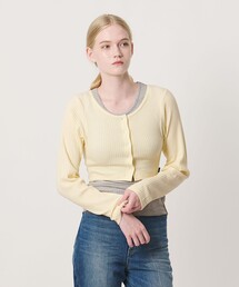 <NICE WEATHER>レイヤード リブニット カーディガン