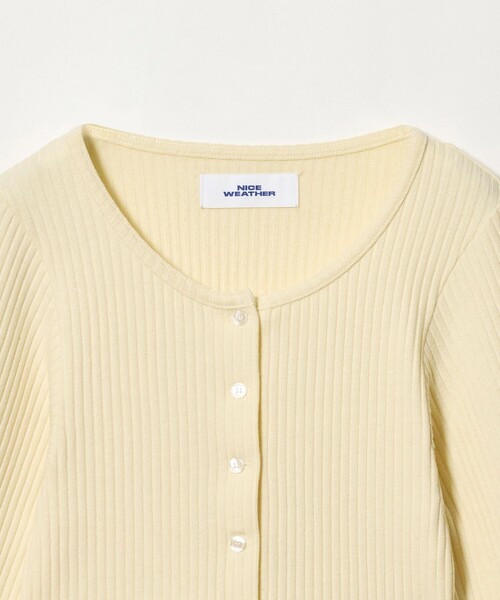 NICE WEATHER（ナイスウェザー）の「＜NICE WEATHER＞レイヤード リブニット カーディガン（ニット/セーター・レディース・ネイビー/クリーム・FREE）」の8枚目の写真