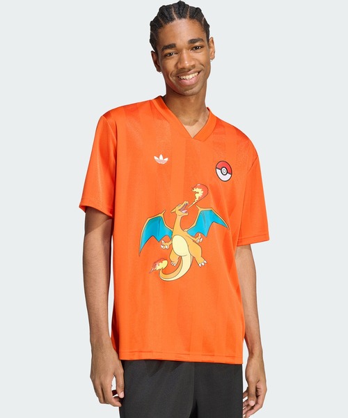 adidas(アディダス)の「Pokemon ジャージ ティー / アディダスオリジナルス adidas Originals(Tシャツ/カットソー・メンズ・オレンジ・X-SMALL/X-LARGE/SMALL/MEDIUM/LARGE/3XL/XX-LARGE)」の1枚目の写真
