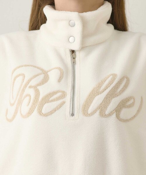 Belle Charme（ベルシャルム）の「【Belle Charme】Belle Logo Docking Fleece（ニット/セーター・レディース・ブラック/ベージュ/オフホワイト・FREE）」の11枚目の写真