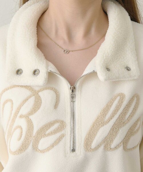 Belle Charme（ベルシャルム）の「【Belle Charme】Belle Logo Docking Fleece（ニット/セーター・レディース・ブラック/ベージュ/オフホワイト・FREE）」の15枚目の写真