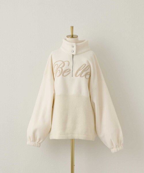 Belle Charme（ベルシャルム）の「【Belle Charme】Belle Logo Docking Fleece（ニット/セーター・レディース・ブラック/ベージュ/オフホワイト・FREE）」の17枚目の写真