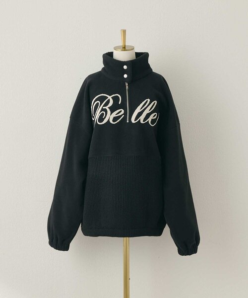 Belle Charme（ベルシャルム）の「【Belle Charme】Belle Logo Docking Fleece（ニット/セーター・レディース・ブラック/ベージュ/オフホワイト・FREE）」の21枚目の写真