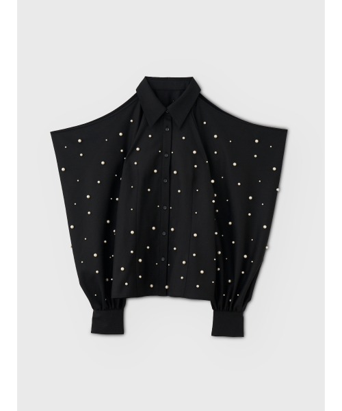 EIMY ISTOIRE(エイミーイストワール)の「PEARL SHIRTS(シャツ/ブラウス・レディース・ブラック/アイボリー・FREE)」の2枚目の写真