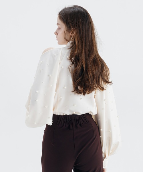 EIMY ISTOIRE(エイミーイストワール)の「PEARL SHIRTS(シャツ/ブラウス・レディース・ブラック/アイボリー・FREE)」の13枚目の写真