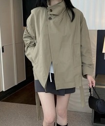 スタンドカラートレンチコートジャケット