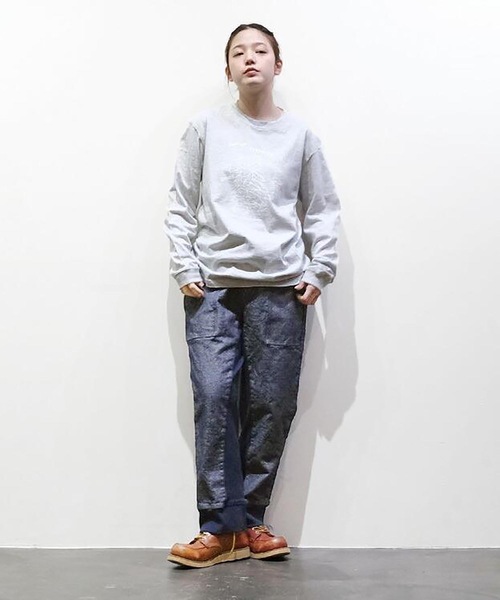 vent blanc(ヴァンブラン)の「ヴァンブラン vent blanc コンビネーション デザインパンツ(スウェットパンツ・レディース・ベージュ/インディゴブルー・FREE)」の7枚目の写真