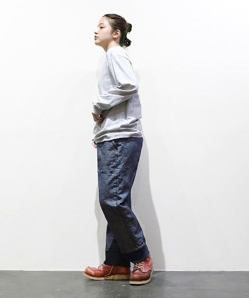 vent blanc(ヴァンブラン)の「ヴァンブラン vent blanc コンビネーション デザインパンツ(スウェットパンツ・レディース・ベージュ/インディゴブルー・FREE)」の8枚目の写真