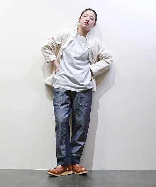 vent blanc(ヴァンブラン)の「ヴァンブラン vent blanc コンビネーション デザインパンツ(スウェットパンツ・レディース・ベージュ/インディゴブルー・FREE)」の10枚目の写真