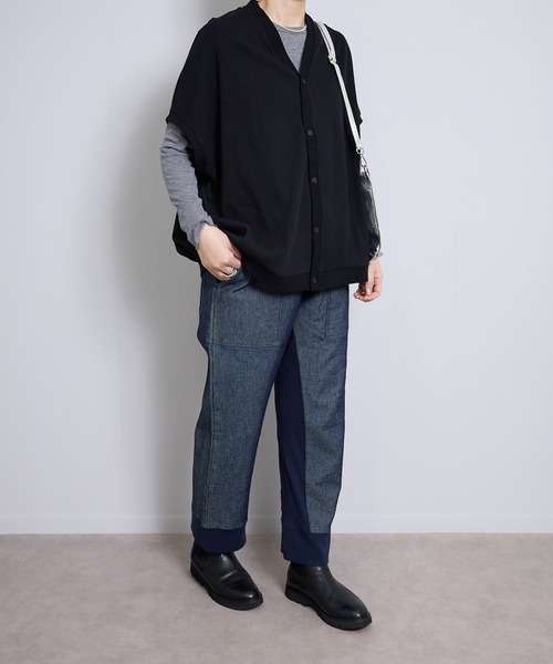 vent blanc(ヴァンブラン)の「ヴァンブラン vent blanc コンビネーション デザインパンツ(スウェットパンツ・レディース・ベージュ/インディゴブルー・FREE)」の20枚目の写真