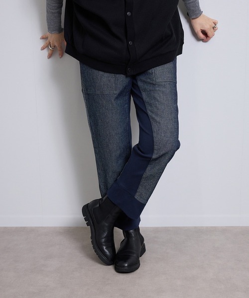 vent blanc(ヴァンブラン)の「ヴァンブラン vent blanc コンビネーション デザインパンツ(スウェットパンツ・レディース・ベージュ/インディゴブルー・FREE)」の14枚目の写真
