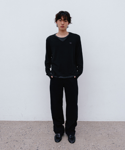 GRUNDEN(グルンデン)の「ウォッシュドワイドチノパンツ (WAHSED BLACK)_GCCUWPT01WB(その他パンツ・レディース・その他・1/2/3)」の1枚目の写真
